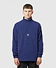Blue adidas Originals Teddy Fleece Half Zip Sweatshirt