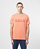Orange BOSS Line Logo T-Shirt
