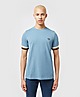 Blue Fred Perry Stripe Cuff T-Shirt