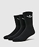 Black adidas Originals 3 Pack Trefoil Crew Socks