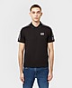 Black Emporio Armani EA7 Logo Tape Polo Shirt