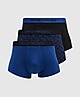 Black/Blue Emporio Armani Loungewear 3 Pack Pure Trunks