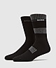 Black/Grey BOSS 2 Pack Rib Stripe Socks