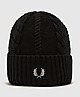 Black Fred Perry Cable Beanie