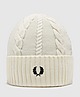 White Fred Perry Cable Beanie