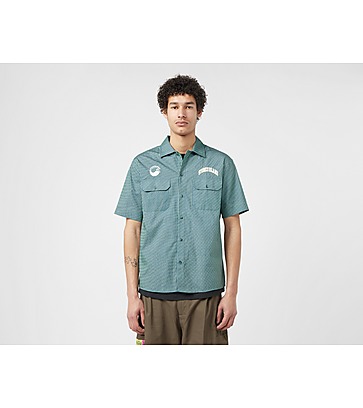 Multi-pocket Zipped Ripstop Utility Jacket Mens Charcoal Stoned Island Short Sleeve Shirt