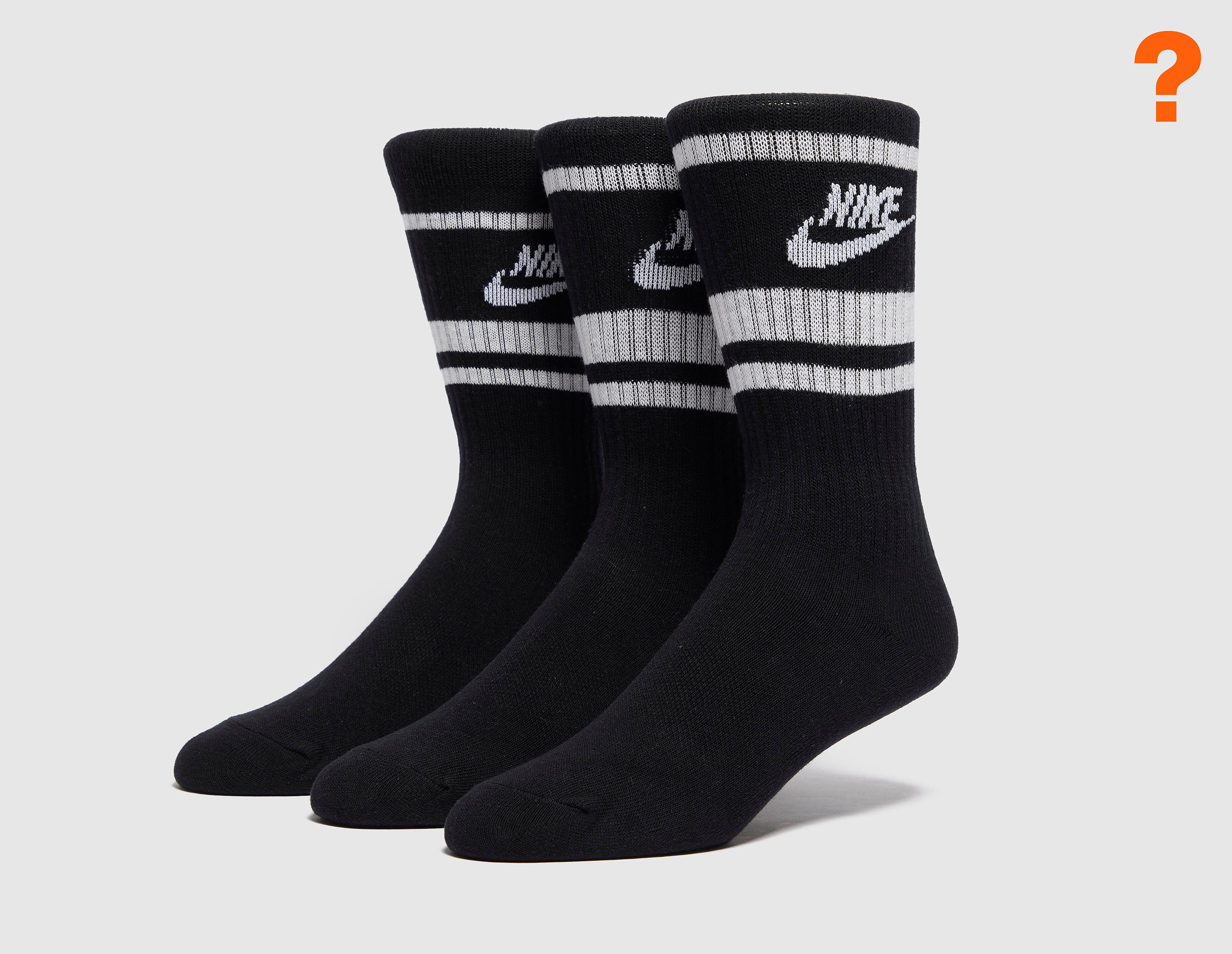 Nike 3 Pack Logo Socks, Black