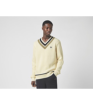 Fred Perry Striped V Neck Tennis Jumper