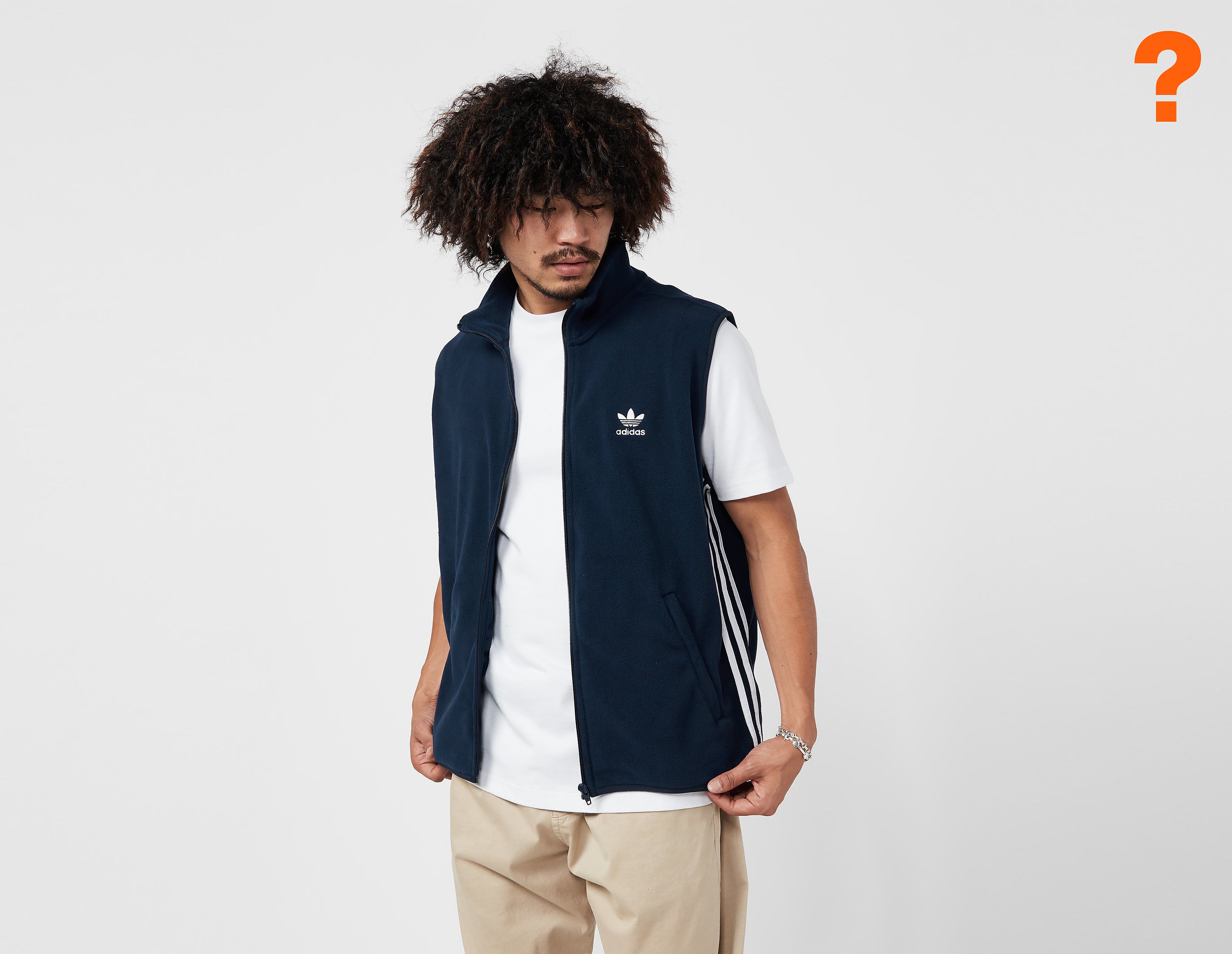 adidas Originals 3-Stripes Fleece Vest, Blue