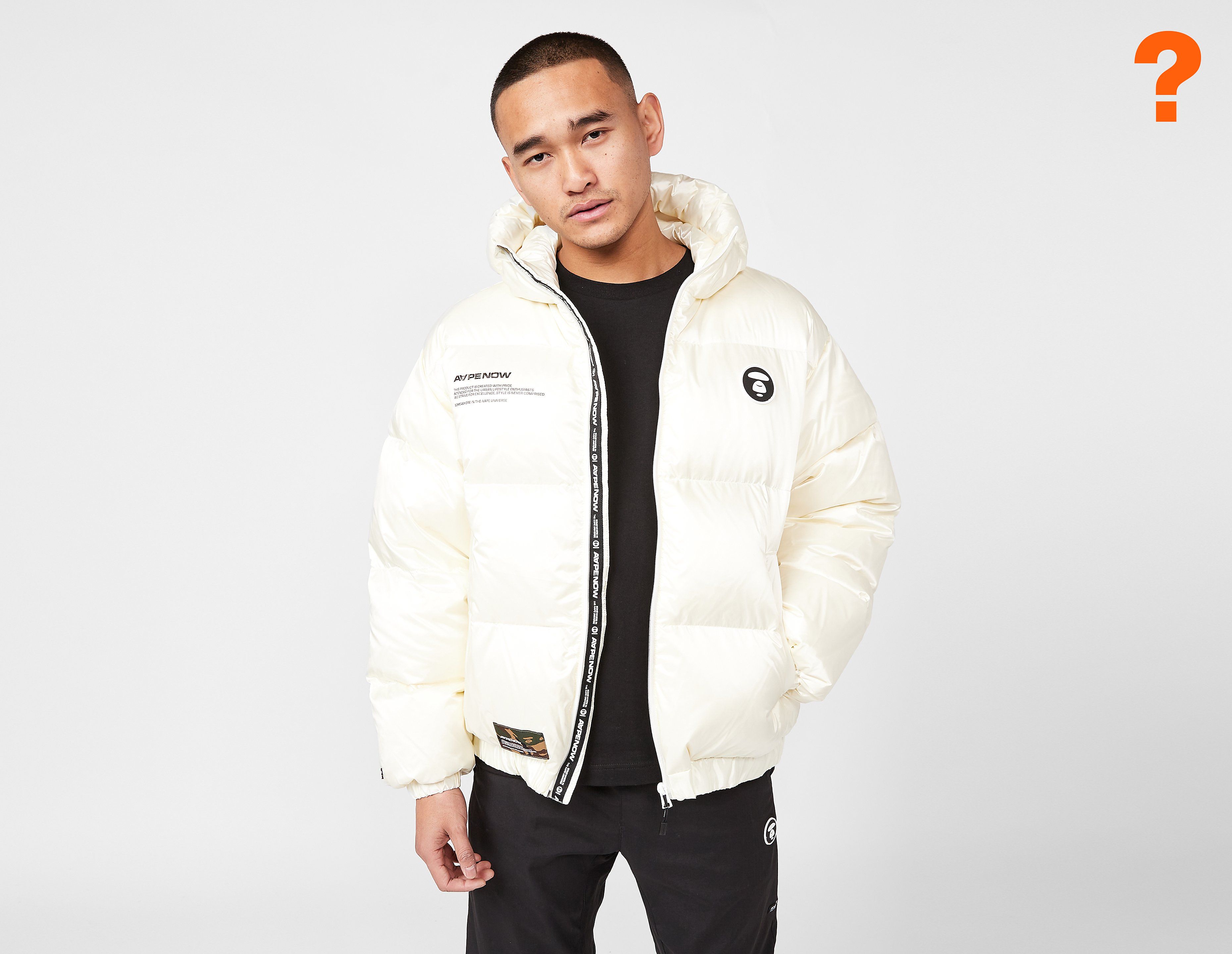 AAPE By A Bathing Ape Badge Down Puffer Jacket, White