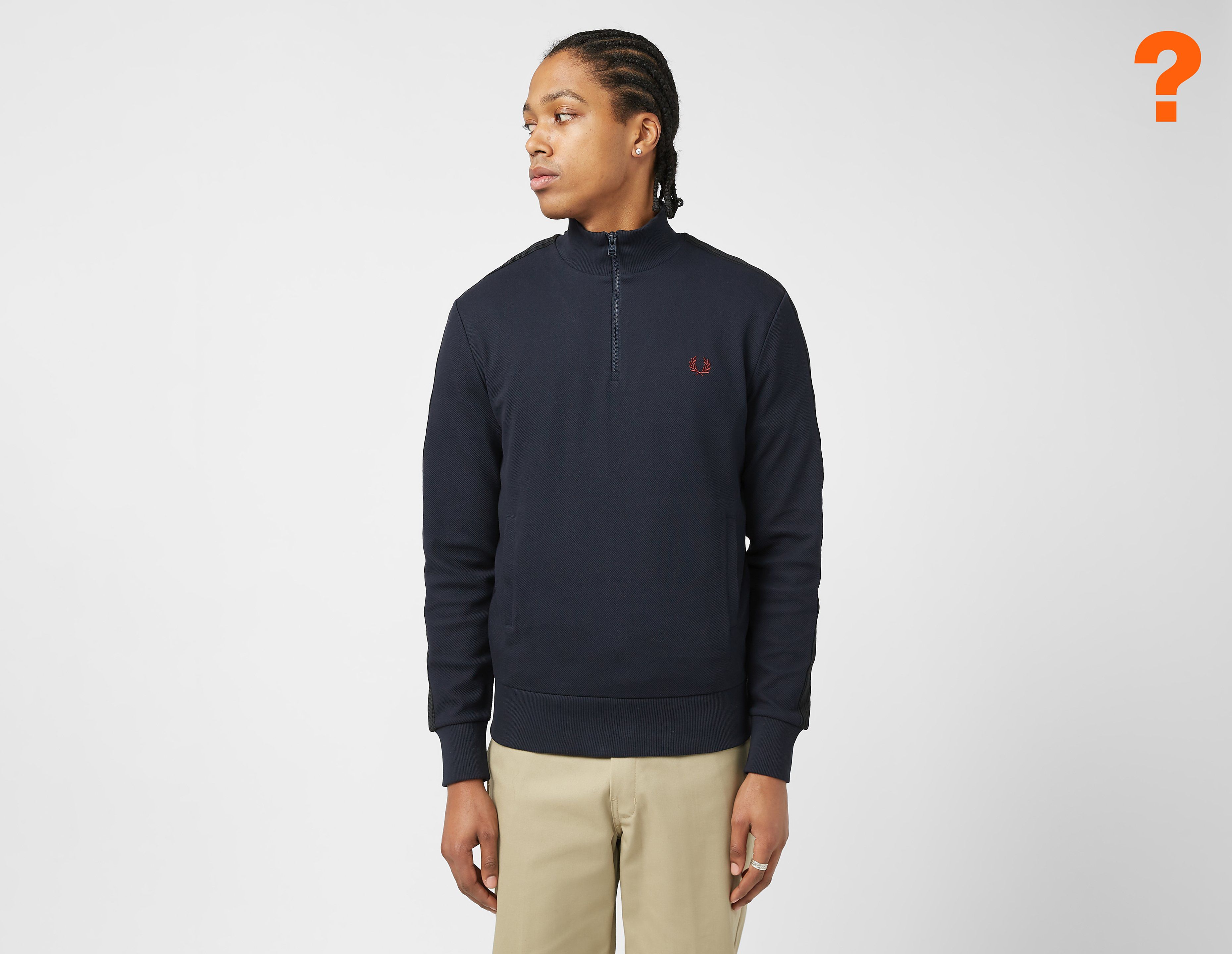 Fred Perry Taped Zip Track Top, Navy