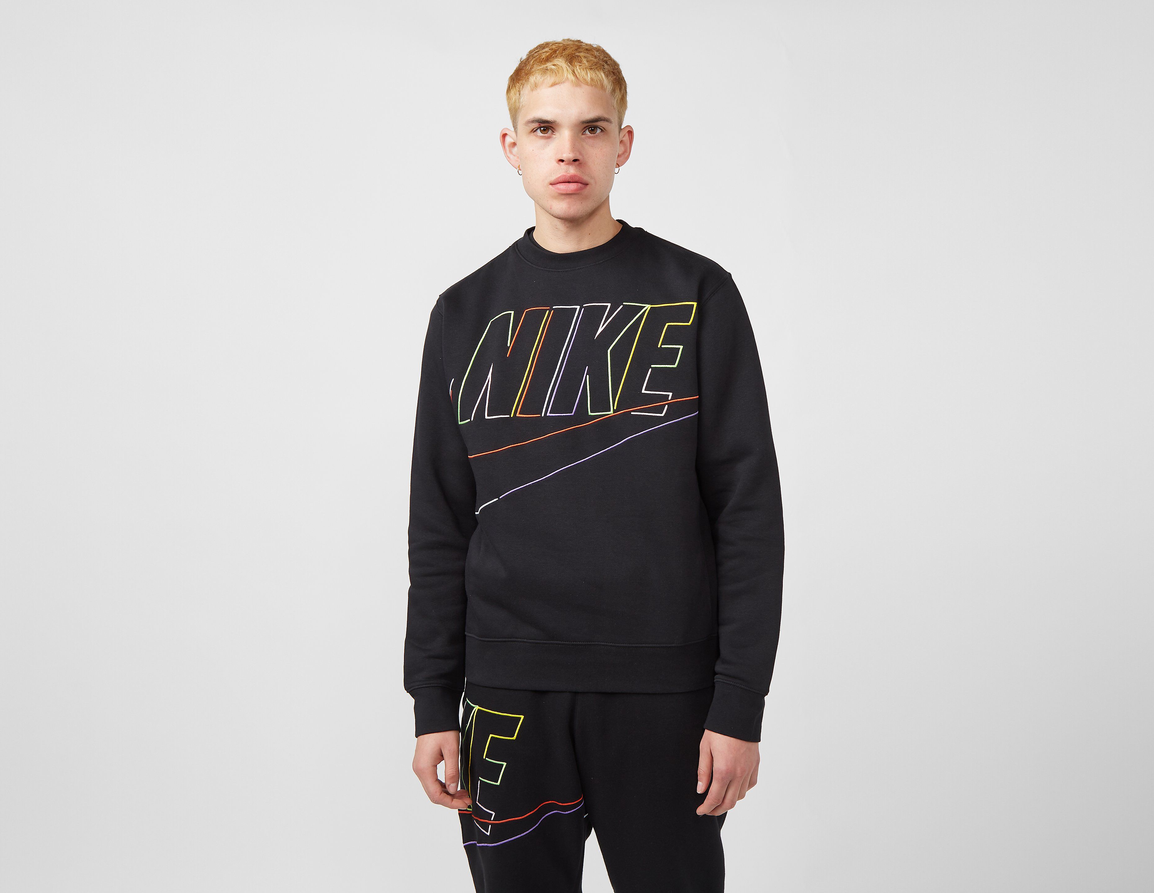 Nike Club Fleece+ Outline Crew Sweatshirt, Black