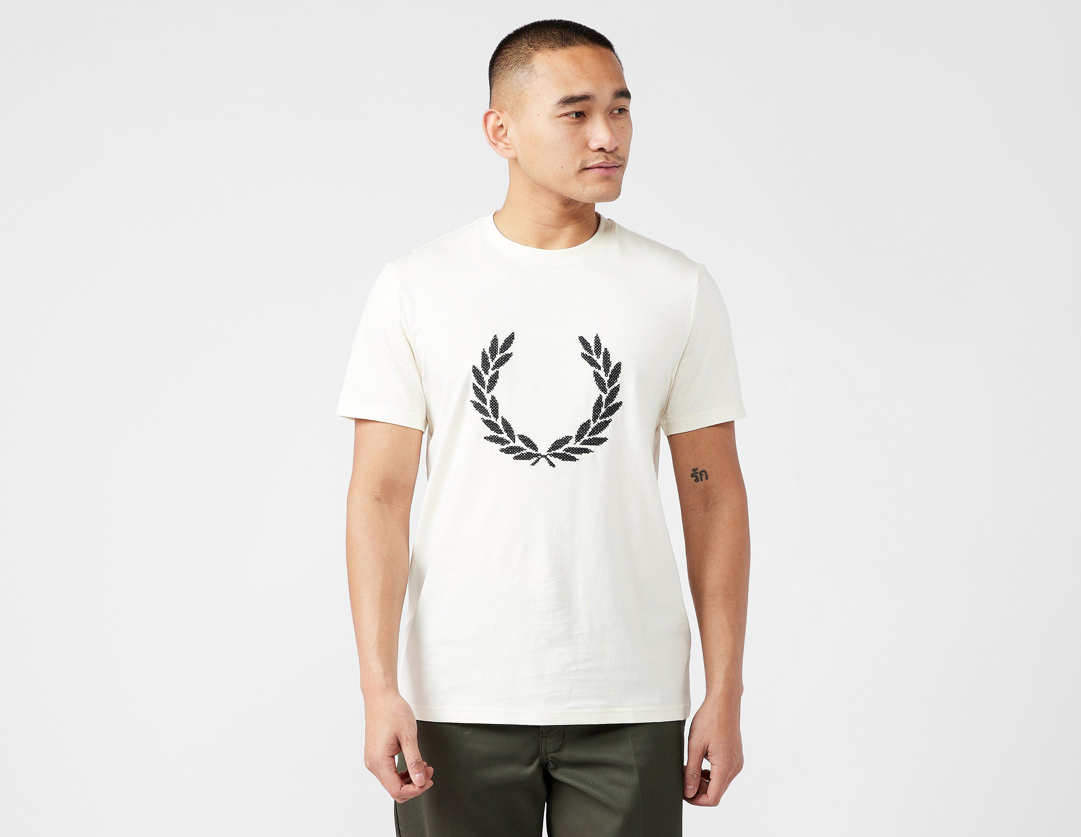 fred perry cross stitch t-shirt, white
