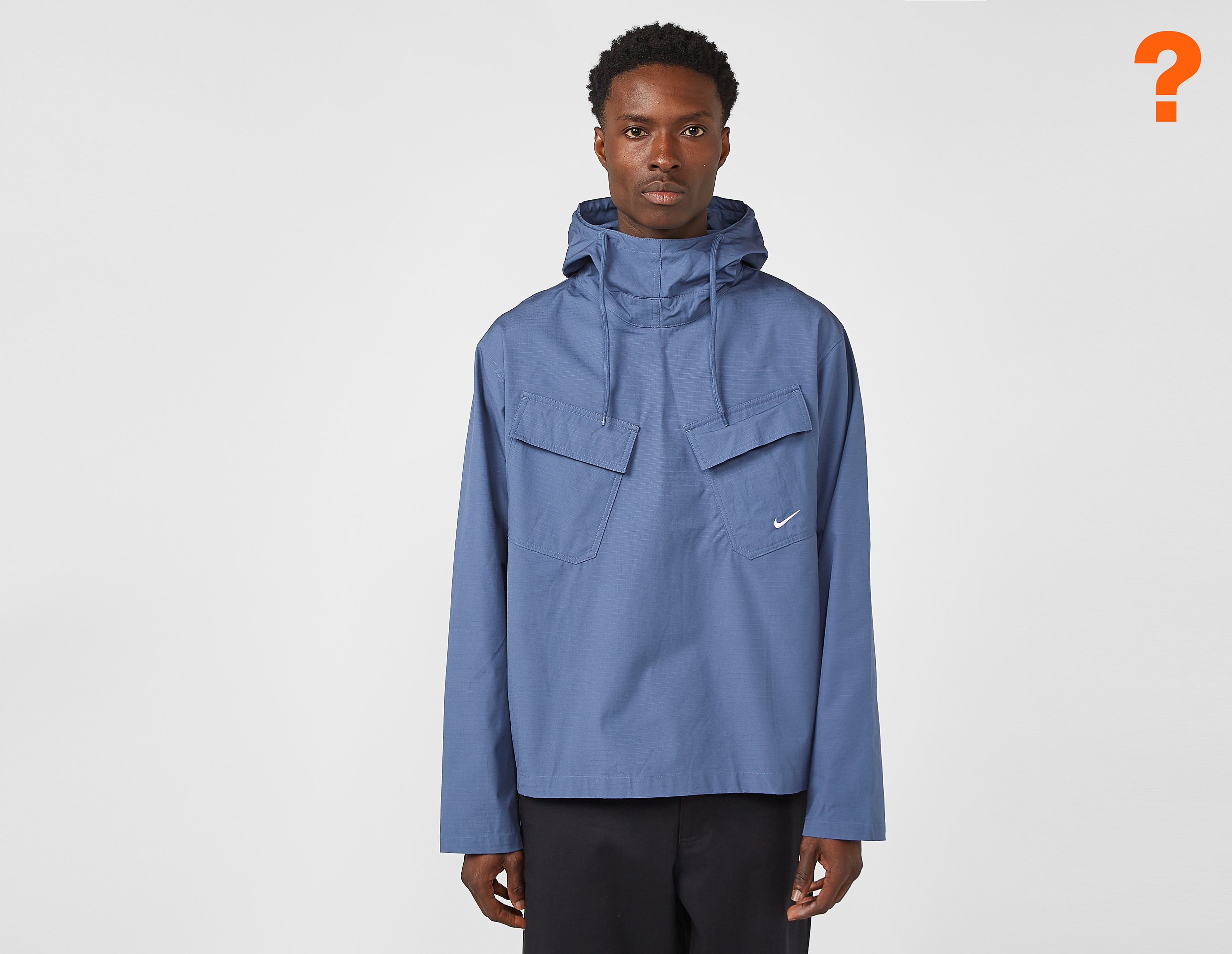 nike life woven pullover field jacket, blue