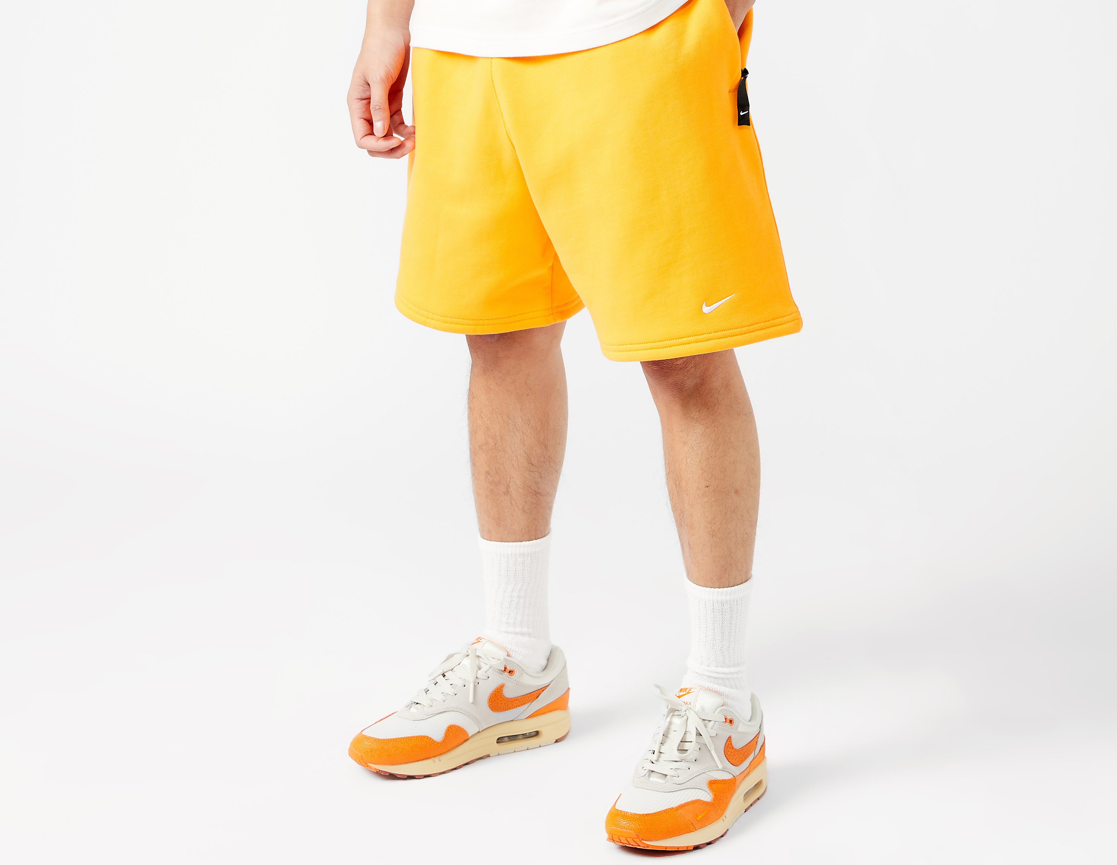 Yellow nike fleece shorts sale