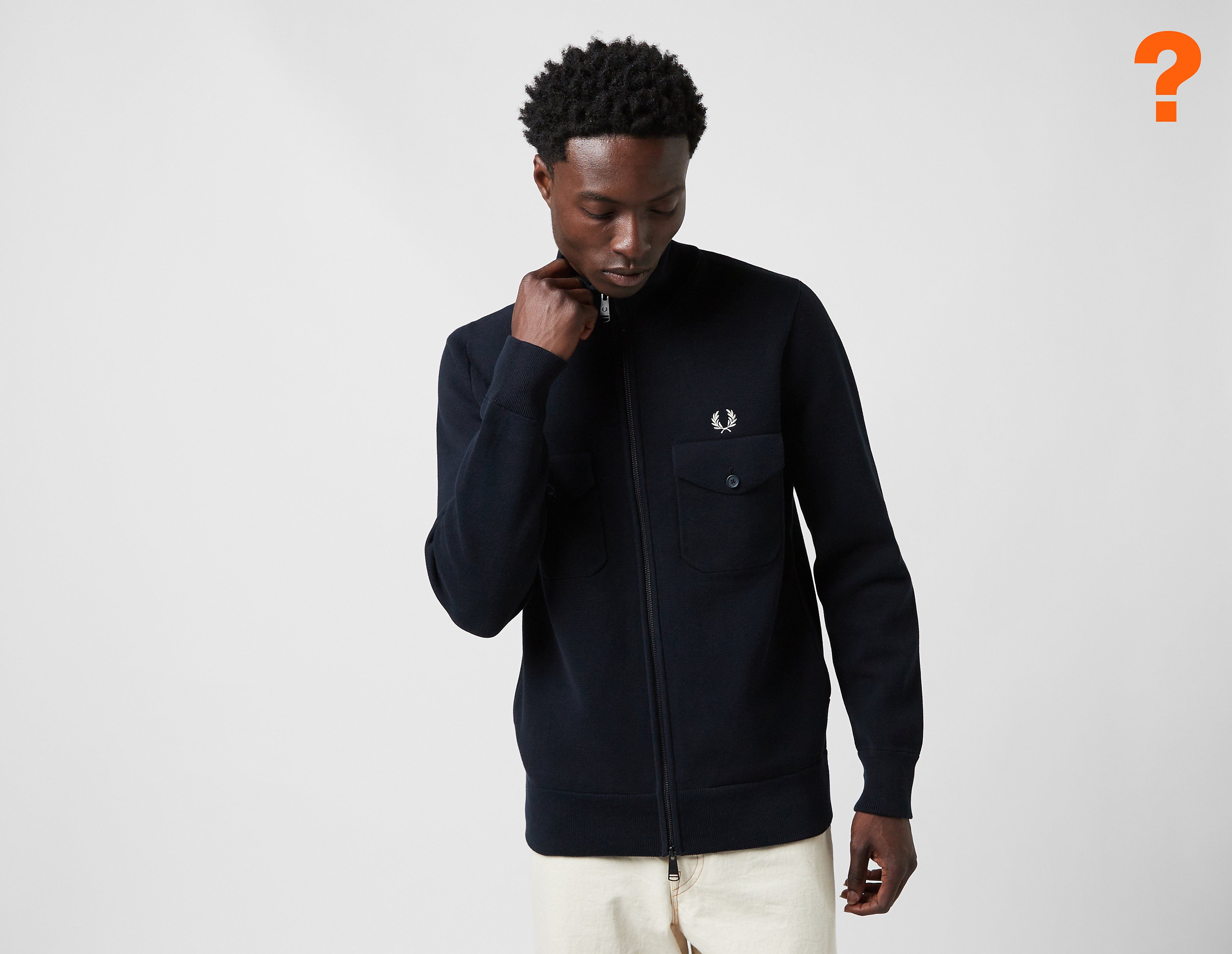 Fred Perry Knitted Track Jacket, Navy