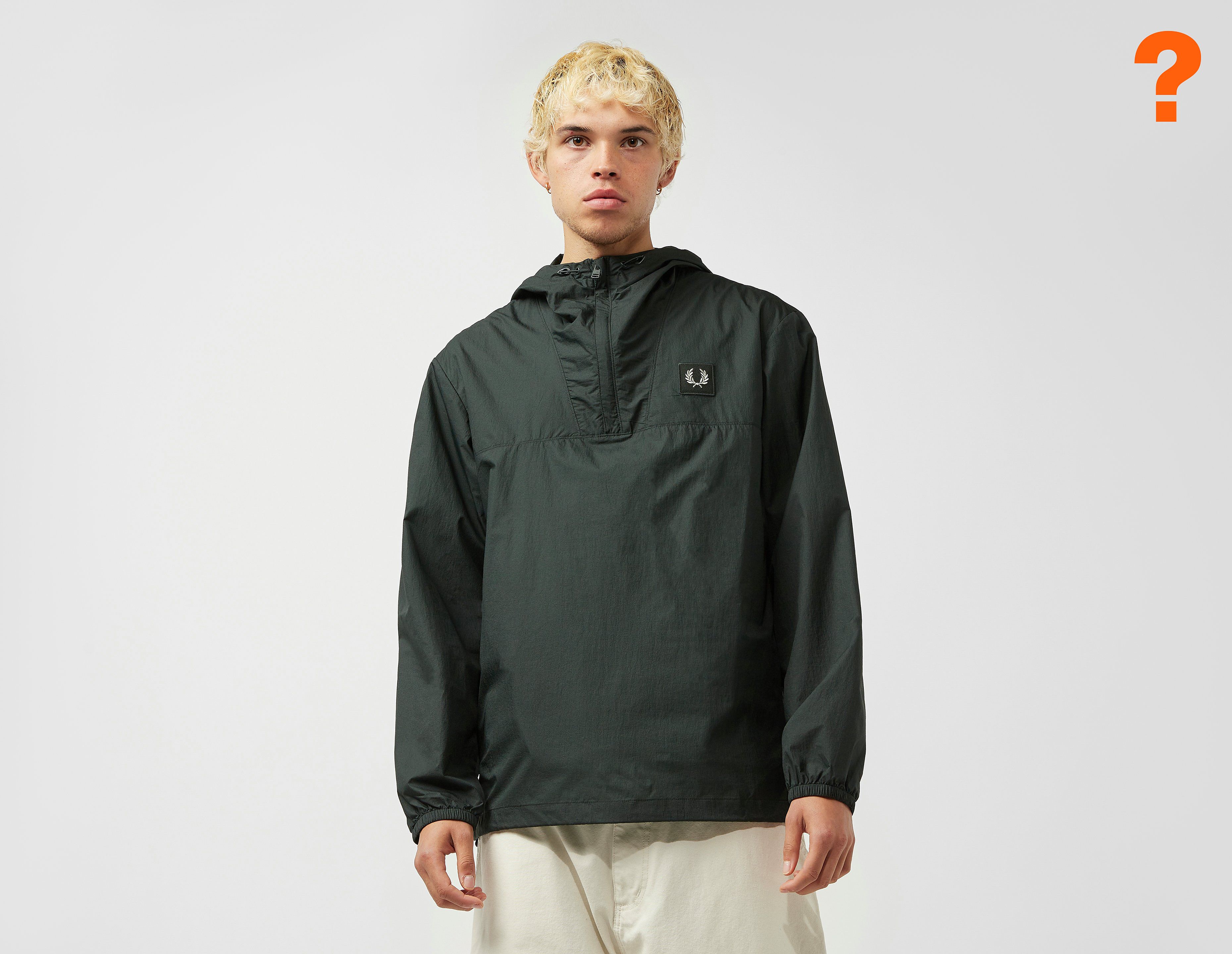 fred perry packable shell jacket, black