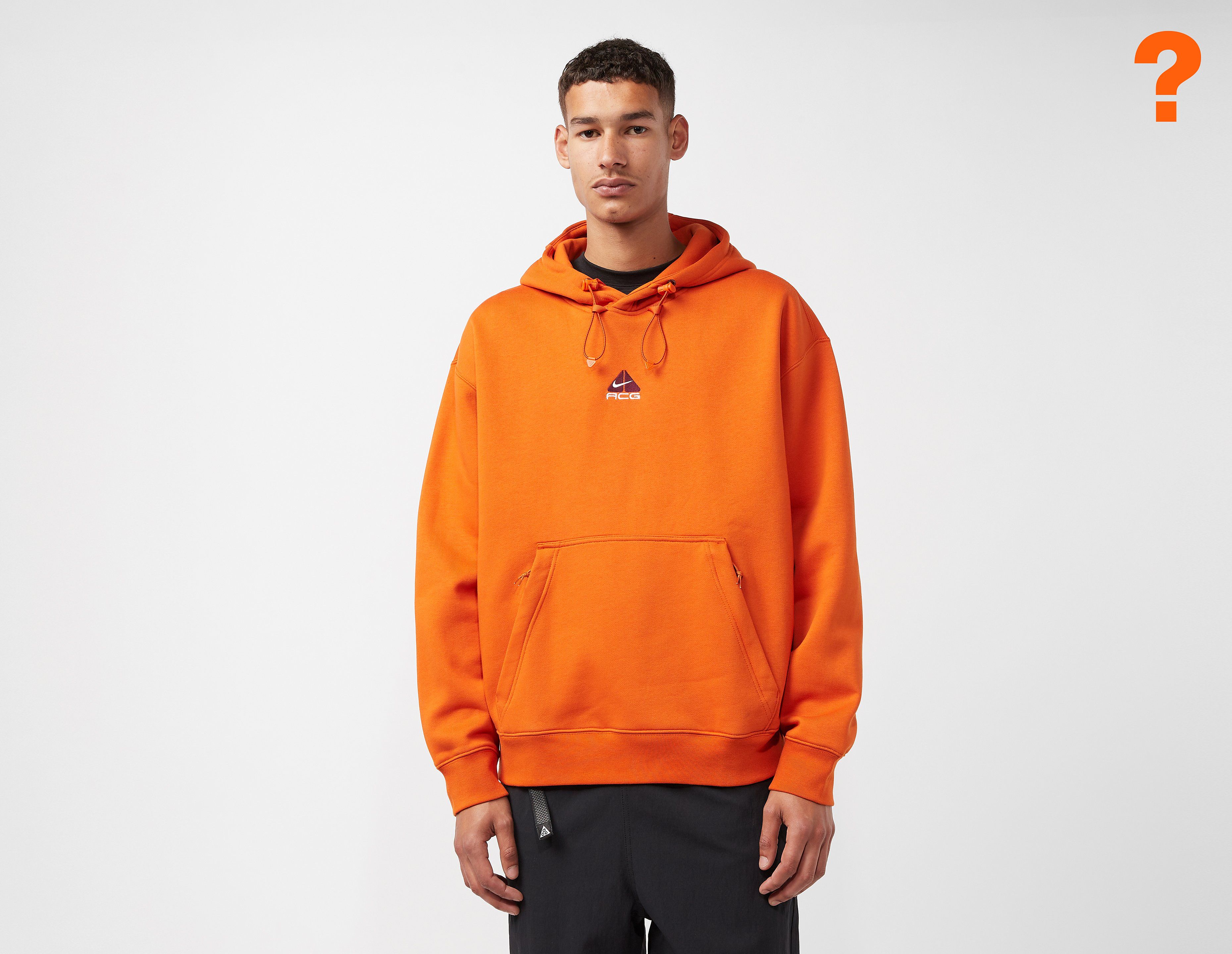 nike acg therma-fit tuff fleece hoodie, orange