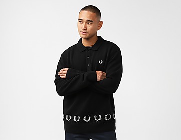 Fred Perry Laurel Wreath Knitted Polo Neck Sweatshirt