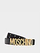 Black Moschino Logo Belt