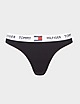 Black Tommy Hilfiger Underwear Logo Thong