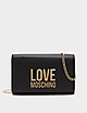 Black Love Moschino Letter Chain Flap Bag
