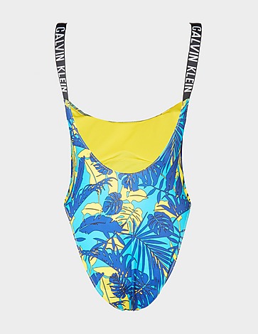 Calvin Klein Swim Tropical Logo Swimming Costume