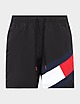 Black Tommy Hilfiger Diagonal Flag Swim Shorts