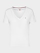White Tommy Jeans Slim V-Neck T-Shirt
