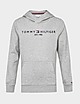 Grey Tommy Hilfiger Essential Logo Overhead Hoodie Junior