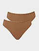 Brown Calvin Klein CK One Plus Size 2-Pack Tonal Thongs