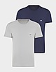 Grey/Blue Emporio Armani Loungewear 2 Pack Slim Stretch T-Shirts
