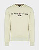White Tommy Hilfiger Logo Crew Sweatshirt