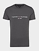 Grey Tommy Hilfiger Embroidered Logo T-Shirt