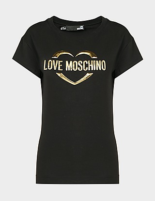 Love Moschino Gold Heart Logo T-Shirt