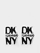 Grey DKNY Jewellery Pave Logo Stud Earrings
