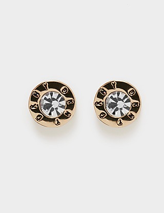 DKNY Jewellery Logo Stone Stud Earrings