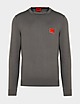 Grey HUGO Casius Square Knitted Jumper