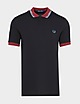 Black Fred Perry Space Dye Tipped Polo Shirt
