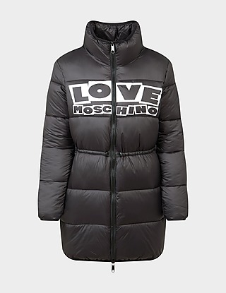 Love Moschino Split Logo Long Puffer Jacket