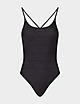 Black Calvin Klein Swim Tonal Logo Swimsuit