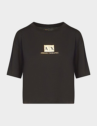 Armani Exchange Gold Logo Print T-Shirt