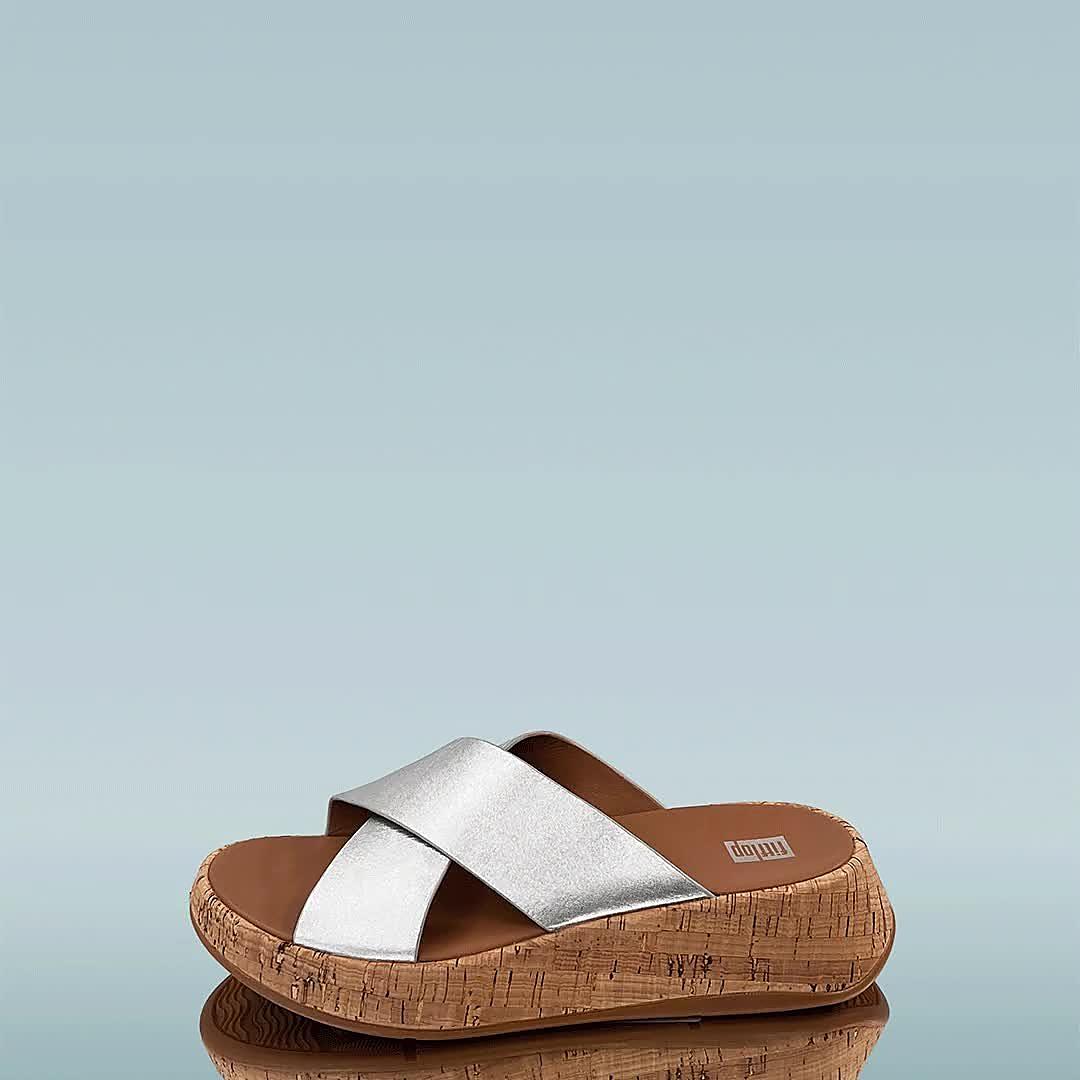 Women's F-Mode Metallic Cross Slides | FitFlop EU