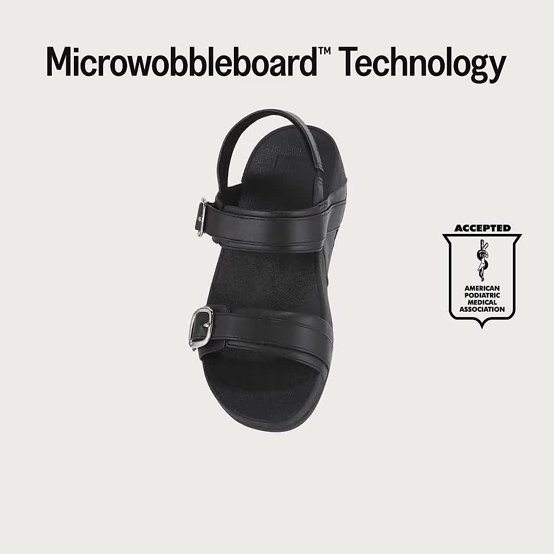 サンダル・ミュール FitFlop Lulu Leather Sandals Black ES6-090 Women's Lulu Adjustable Back-Strap Sandals | FitFlop US