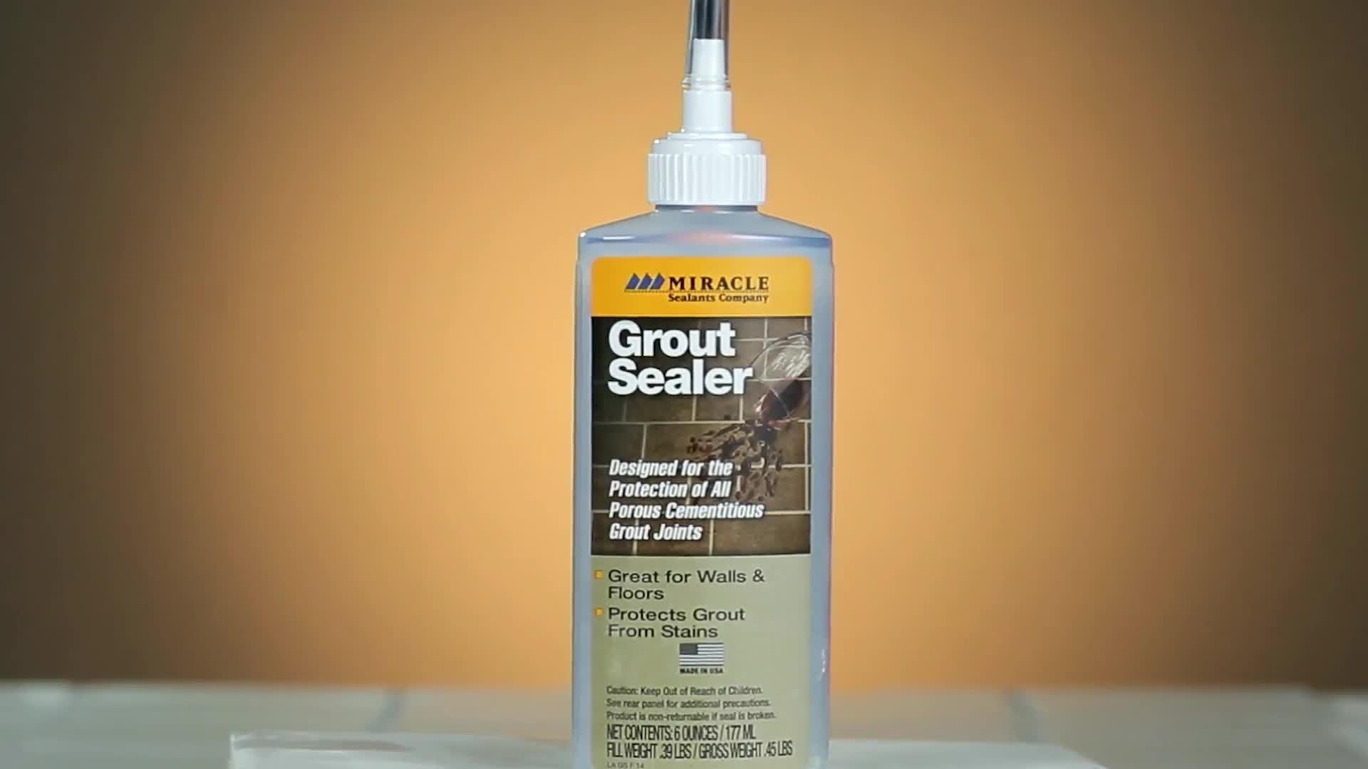 Tile Solutions Grout Sealer Applicator Brush Bottle with Easy Applicator  Brush for No-Mess Wall Grout Sealing at