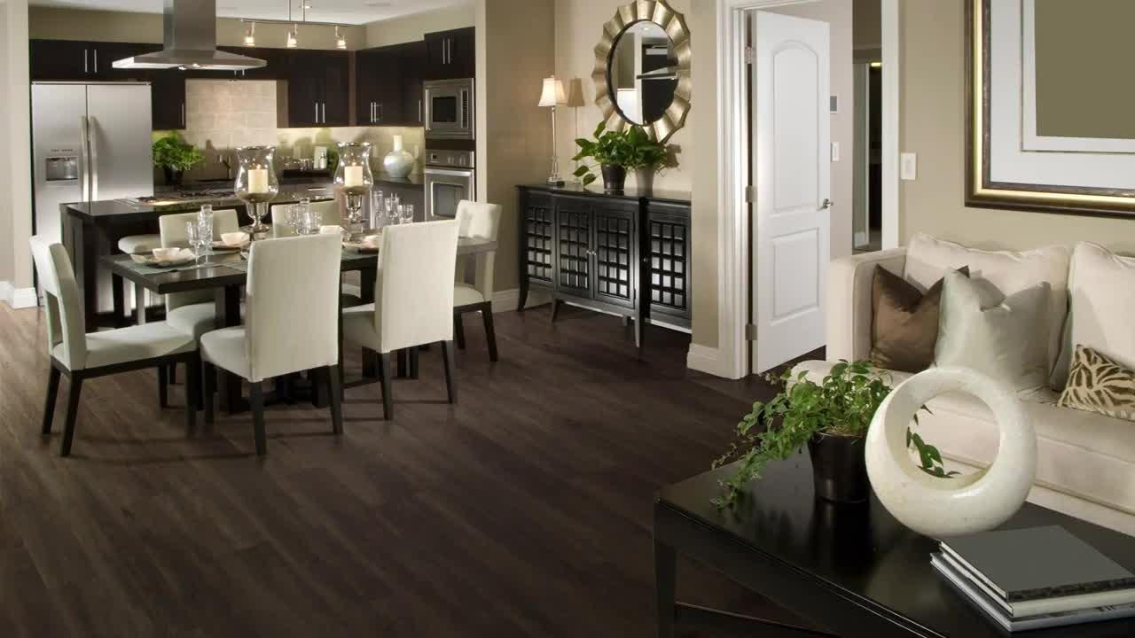 Oak Luxury Vinyl Plank Basement Family Room Flooring and Dark Gray