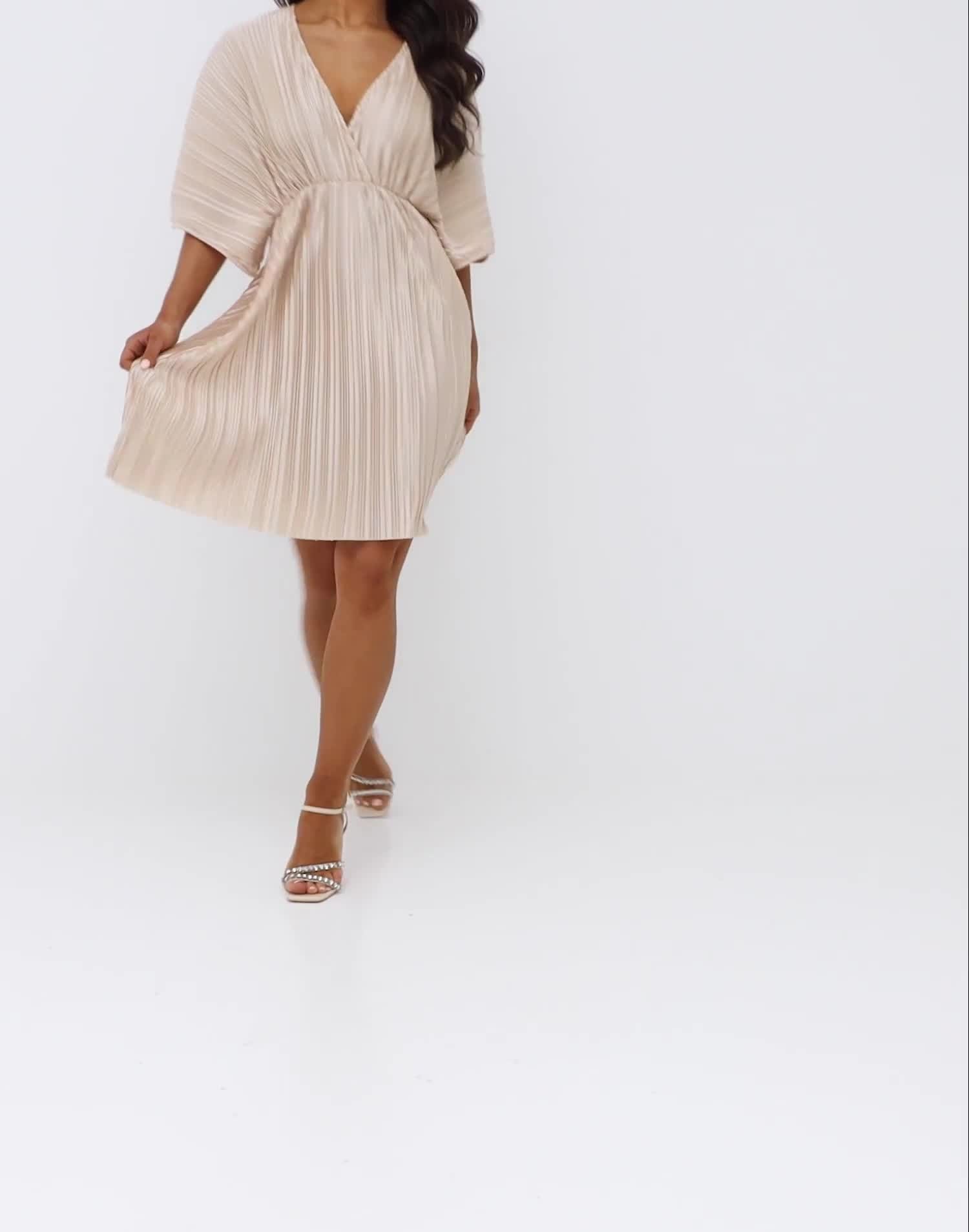 pleated kimono dress