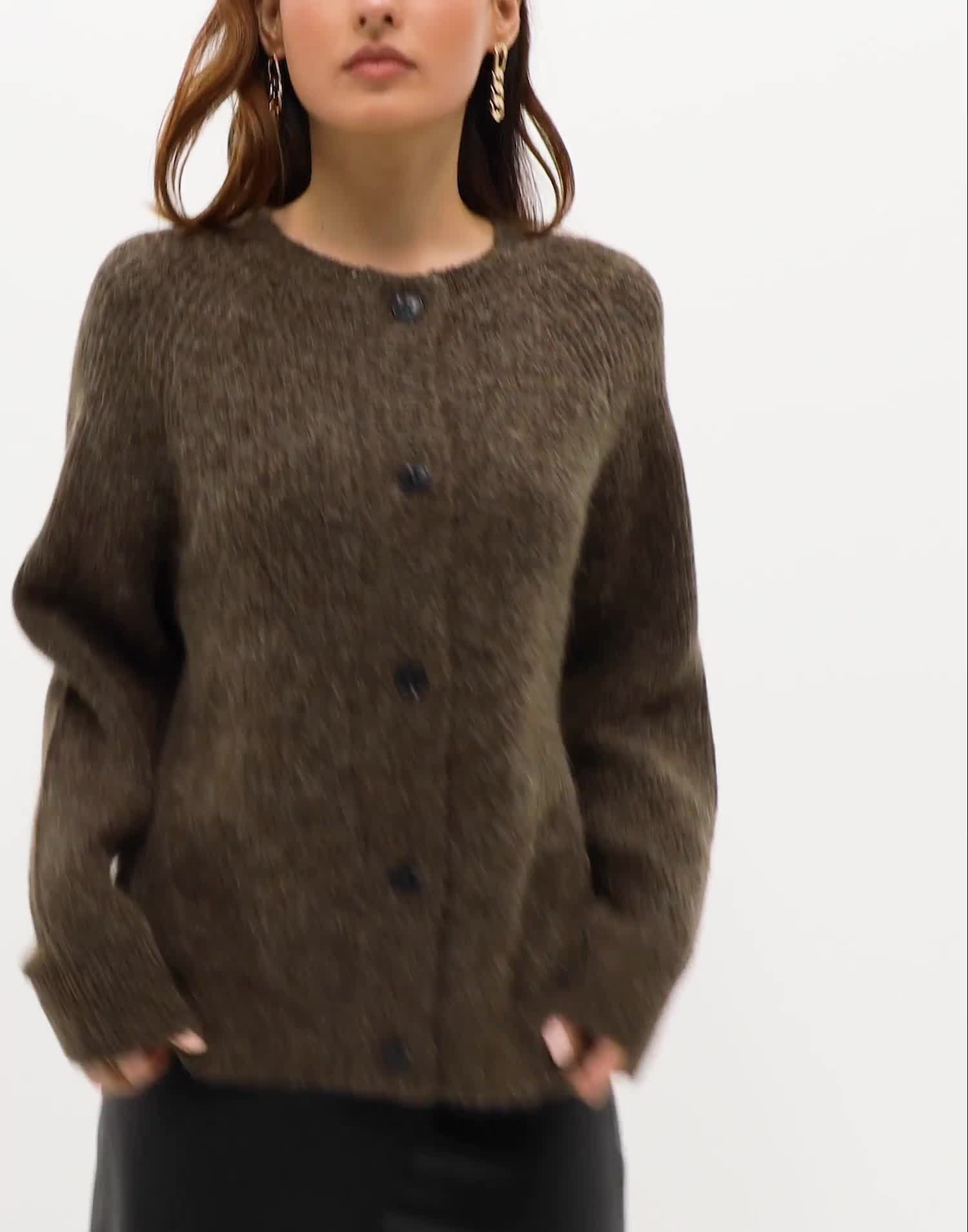 selected femme lulu knit short cardigan