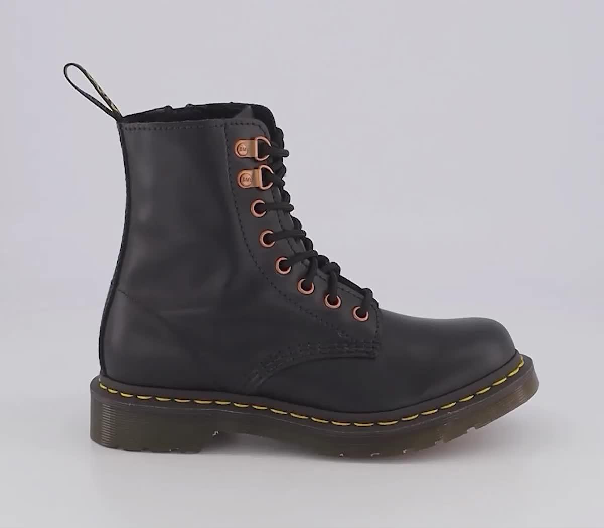 Black leather boots with gold hardware best sale