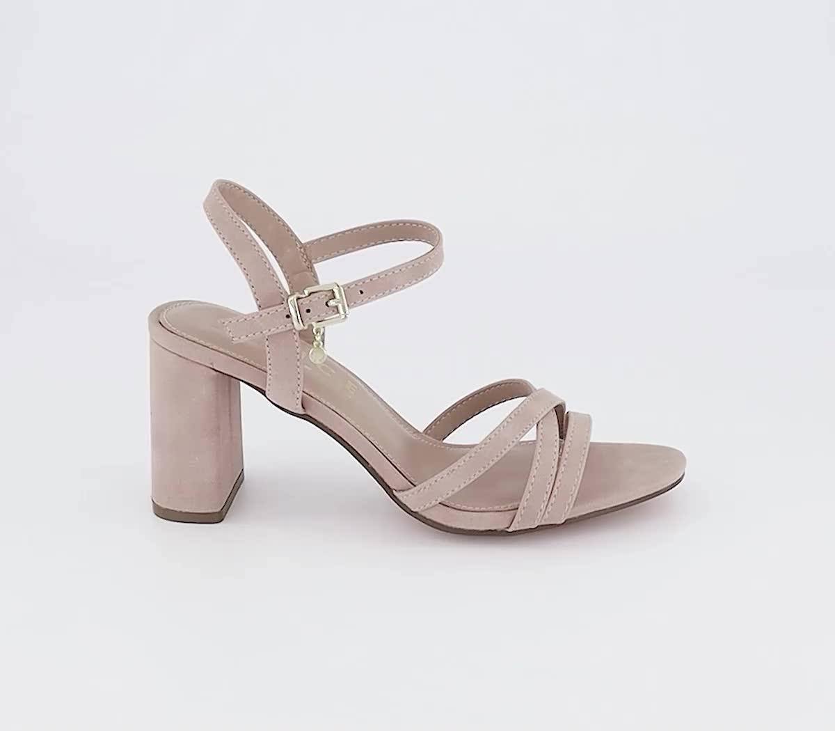 OFFICE Moonstone Two Part Strappy Block Heeled Sandals Beige